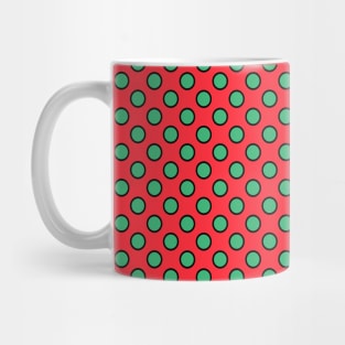 Pattern Green Circles Red background Nice Gift for lovers Mug